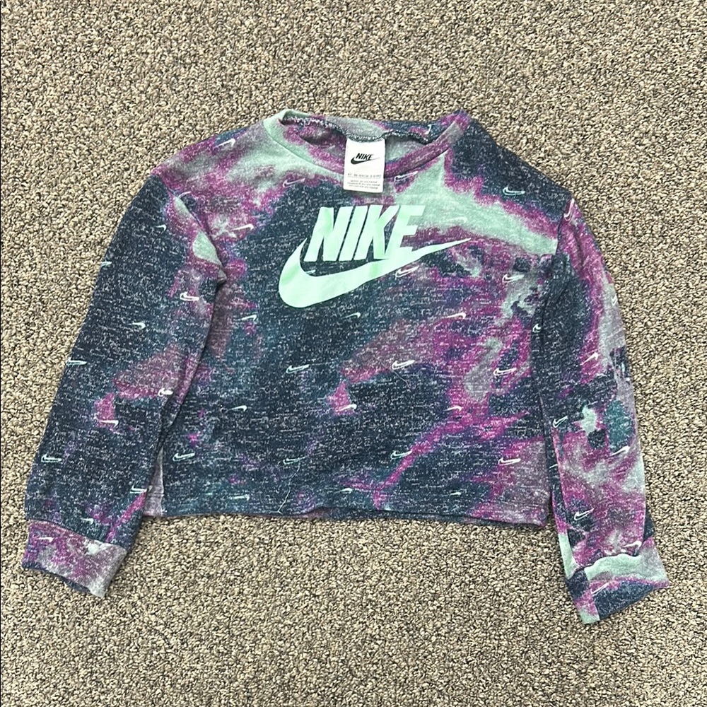 Nike Galaxy Print Cropped Sweatshirt